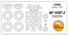 KV Models KV72090 1:72 Messerschmitt Bf-109F-2 wheels & canopy frame paint masks