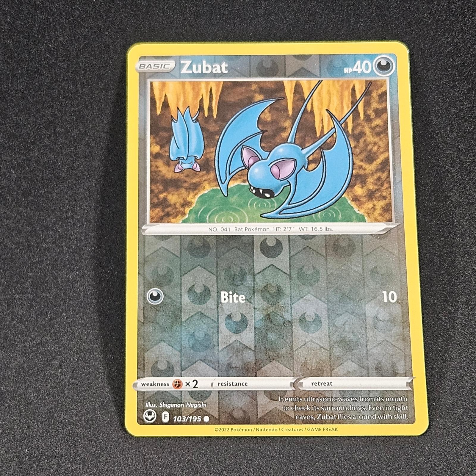 Zubat 103/195 Common Silver Tempest Pokemon Reverse Holo NM