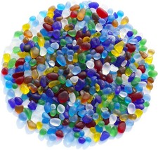 Sea Glass Stones - 0.55LB Colorful Frosted Glass Pebbles Gemstones