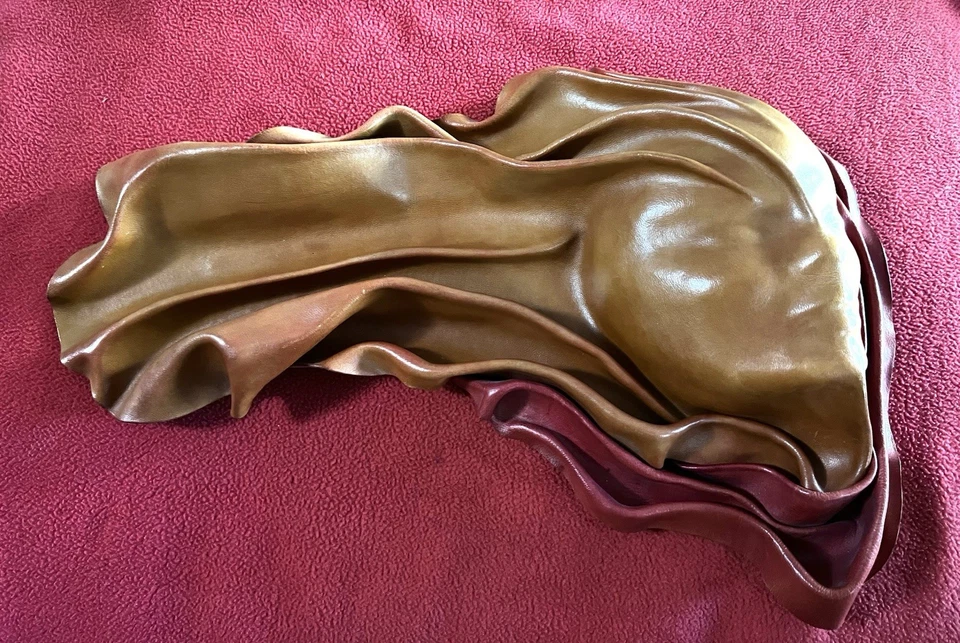 Italian Leather Wall Art Face Profile Women Shape Vintage Handmade 18x12” 8 Oz - Image 4 of 4