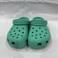 Crocs Classic Clogs Kids US 11 Green Cutout Slip On Comfort Casual Shoes EBS2717