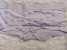 NWT Victoria's Secret PINK Logo Cotton Boyshort script Panty Small 616 