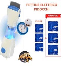 Pettine Elettrico per Pidocchi Elimina Aspira Lendini e Uova Capelli Bambini Led