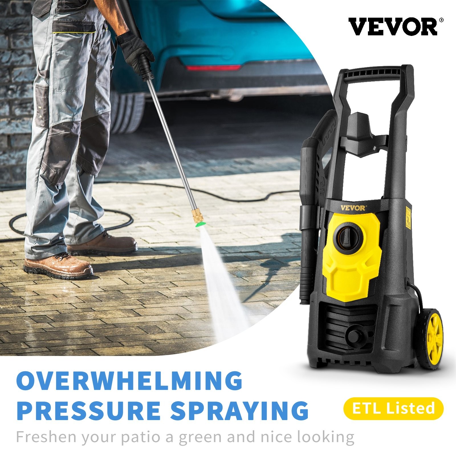 New Electric Pressure Washer, 2000 PSI, Max. 1.76 GPM Power 