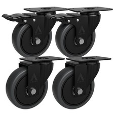 4 Inch Industrial Swivel Castor Wheels Strong Plate Mounted Casters
