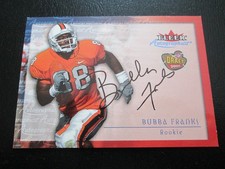 BUBBA FRANKS 2000 FLEER AUTOGRAPHICS DRAFT ON CARD AUTOGRAPHED ROOKIE CARD. rookie card picture