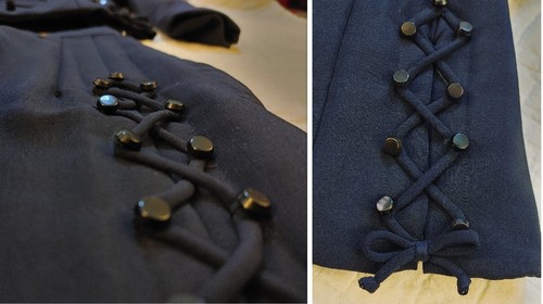 Traje Falda Vintage Años 50 Dan Millstein Balenciaga Lana Unión EE. UU. Azul Marino Chaqueta - Imagen 5 de 16