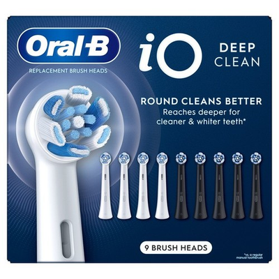 #ad Pack of 9 Oral B IO Deep Clean Replacement Smart Toothbrush Heads Black amp; White $29.90