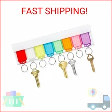 Uniclife Key Tag Rack Slot Style Plastic Wall Mounted Key Holder Organizer with 