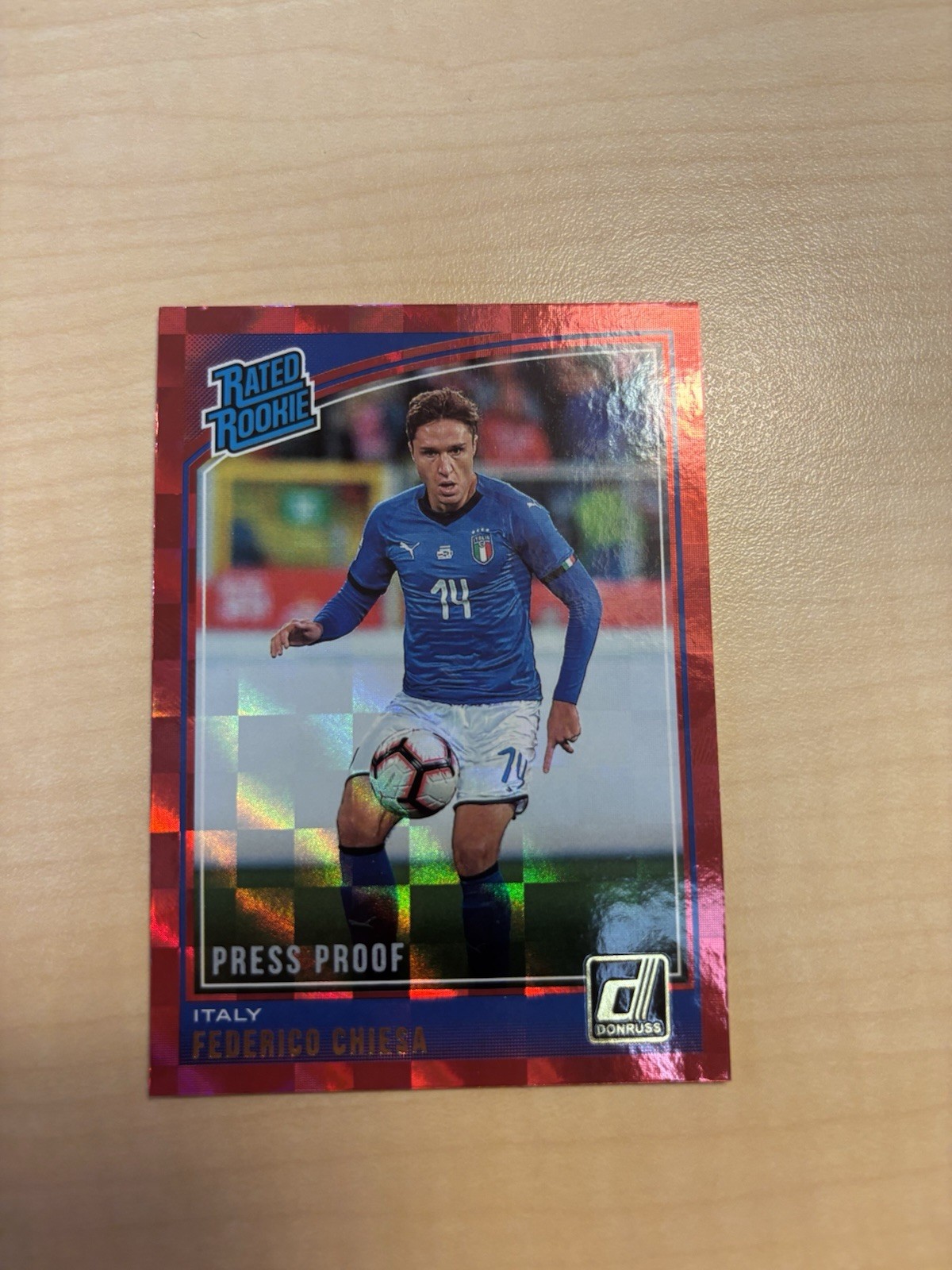 2018-19 Panini Donruss - Rated Rookie Federico Chiesa #192 Press Proof Red (RC)