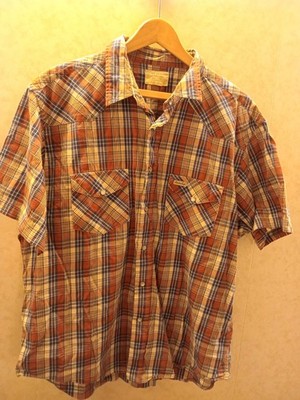 AMERICAN EAGLE OUTFITTERS MEN'S SHIRT XL PLAID WESTERN SNAP BUTTON