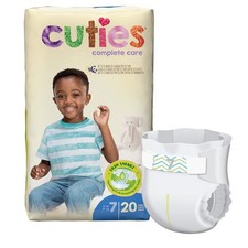 Cuties Complete Care Baby Baby Diaper Size 7 Over 41 lbs. CRD701 80 Ct