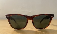 Vintage B L Ray-Ban Wayfarer II USA Sunglasses Green G-15 Lenses Unisex Brown