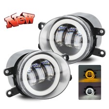 3.5inch Round Led Fog Light Driving Lamp Angel Eye Drl White Yellow Ring