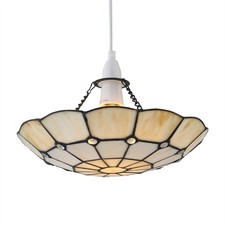 Traditional Tiffany Easy Fit Uplighter Pendant Shade Ceiling Lightshade