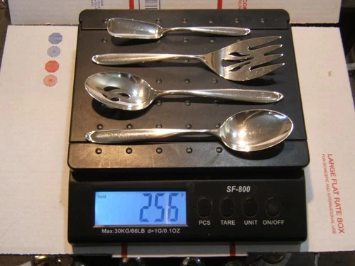 Lunt Raindrop Sterling Silver Serving Fork and Spoons 256 Grams