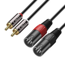 2 RCA to XLR Male Cable 6 Feet , Unbalanced Dual XLR to RCA Male Connection Cab