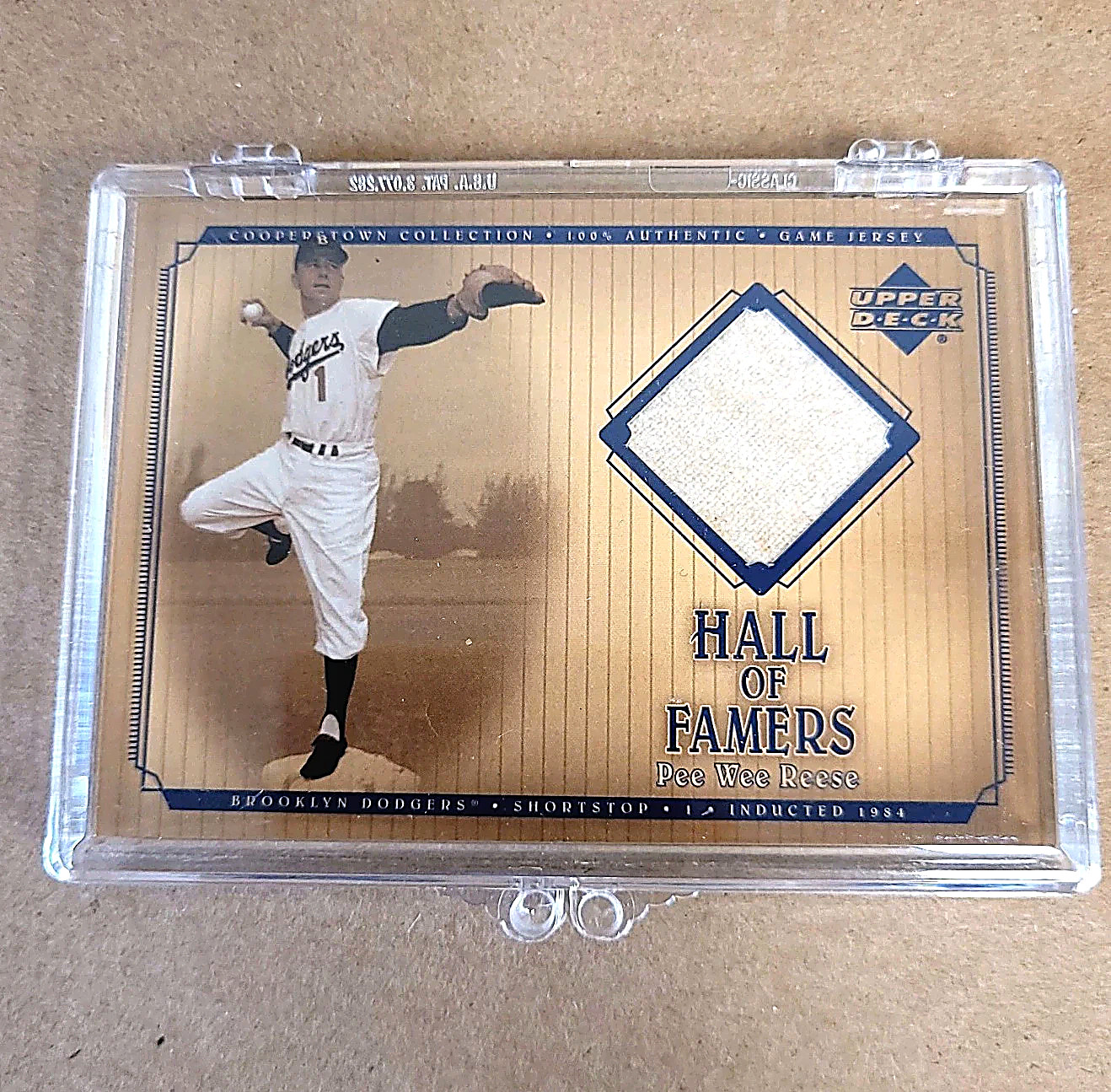 2001 Upper Deck Hall of Famers PEE WEE REESE GEM MINT Game Used JERSEY (#J-PW)