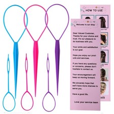 6pcs Topsy Tail and Hair Loop Styling Tool Set - Ponytail Makers, French Braid