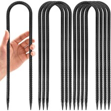 12 in 8 Pack Trampoline Stakes, U Shaped Trampoline Anchors High Wind Heavy D...