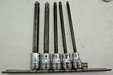 Snap-on Fabl 5 Pc 38 Drive Sae Long Ball Hex Socket Set 316-38 - Free Ship