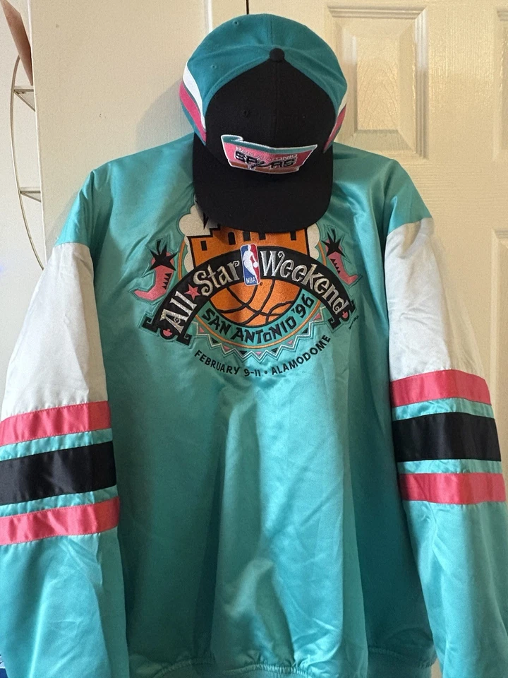 Vintage 1996 San Antonio, Spurs All-Star Weekend Saturn Jacket Plus Matching Hat - Image 2 of 4