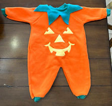 BabyGro Fleece Pumpkin Halloween Costume Bodysuit Romper Infant Medium 6-12M
