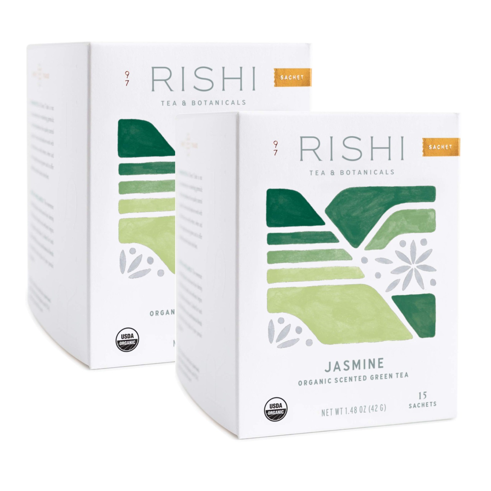 Jasmine Green Tea, Organic Herbal Tea Bags, 2pack  Contains Caffein...
