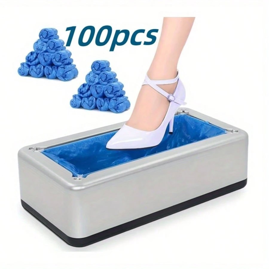 Automatic Shoe Cover Dispenser w 100 Disposable Covers Hands Free