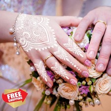 Xmasir White Henna Tattoo Stickers Kit 12 Sheets Waterproof