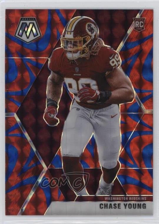 2020 Panini Mosaic Rookies Reactive Blue Mosaic Prizm Chase Young #202 1kp3