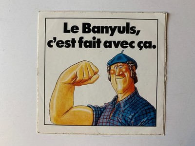 VINTAGE AUFKLEBER LE BANYULS ES IST GEMACHT MIT CA