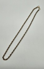 Vintage Two Tone Rope Chain Necklace Gold Silver Metallic Intertwined 30 Inch