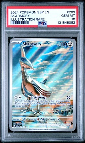 2024 POKEMON SSP EN-SURGING SPARKS ILLUSTRATION RARE #209 SKARMORY PSA 10