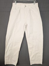 AYR Pants Women 29 Vanilla White The Recess Straight Leg Pleated Made in LA