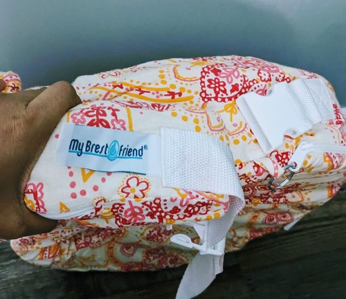 My Brest Friend Original Nursing Pillow for Breastfeeding- Orange & Pink - Picture 3 of 3