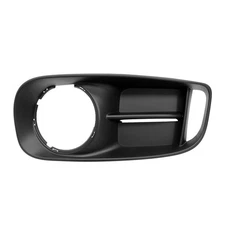 Replacement Black Textured Polypropylene Front Driver Fog Light Bezel w/Fog Hole