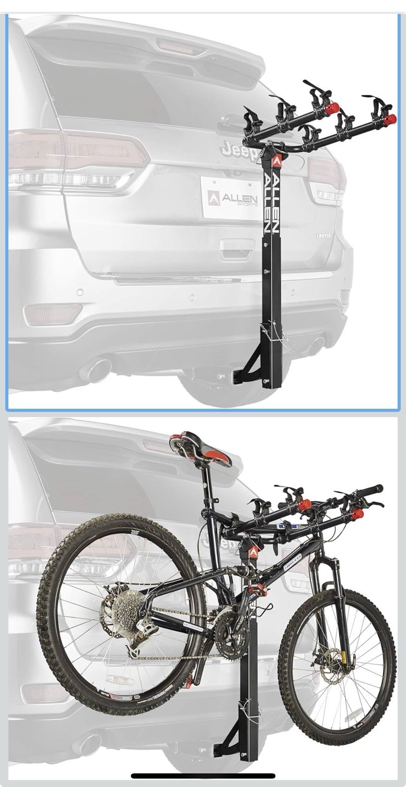 Allen Sports Deluxe Hitch Mount 3 Bike Rack - 532RR New