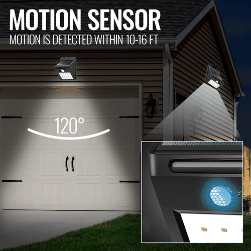 Motion Sensor Light Outdoor Solar Powered Security Lights 30 LED Wireless Flood - Picture 5 of 6