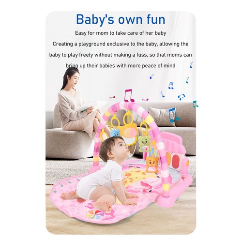 Pink Baby Gyms Play Mats Early Education Sensory Development Foot Piano Baby - Imagen 20 de 24