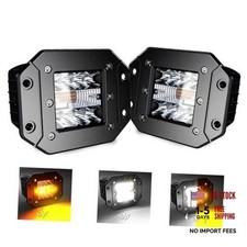 2pcs 5 Led Flush Mount Pods - 6 Modes - Amberwhite Flasing Strobe Fog Lights