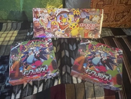 Sealed Box Inferno X ×2  & One Pokemon Center Special Box Tohoku Pikachu Promo