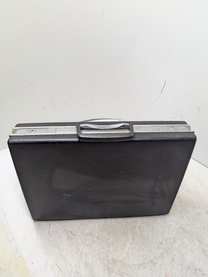 Vintage Samsonite Gray Briefcase attache SLIM 3.5'' hard mid century NO KEY 