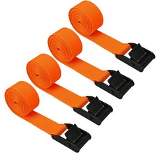 Lashing Strap Short Orange 1" x 6.5 ft, Cam Buckle Tie Down Straps Heavy Duty...