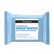 Neutrogena Fragrance-Free Makeup Remover Wipes, 25 Count Pack of 1 , blue