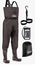 Foxelli Chest Waders – Waterproof 2-ply Nylon/PVC Camo Waders w/ Boots-size 10