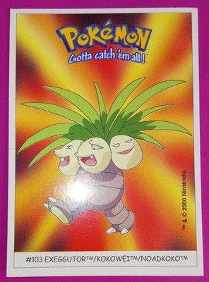 VINTAGE RARE Pokemon Exeggutor Sticker, Dunkin Boomer 2000