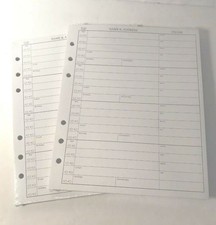 Hallmark ADD9815 Address Book Refill Pages White Lot of 2 12 Packs  24 pgs NEW