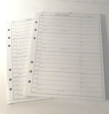 Hallmark ADD9815 Address Book Refill Pages White Lot of 2 12 Packs = 24 pgs NEW