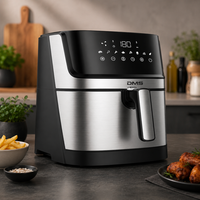 Dms HeißLuftfritteuse 6L 1800W Airfryer Xxl Digital Edelstahl Schwarz